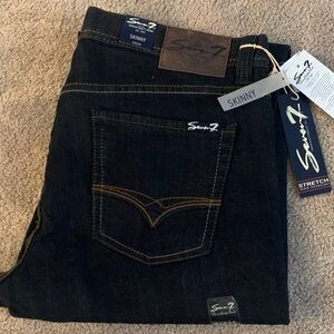 Seven7 Men's Skinny Dark Indigo Stretch Jeans